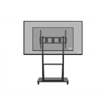 Celexon Economy 55110MP Mobilus televizoriaus stovas plokščiaekraniams, dažytas plienas, matinė juoda, ekrano dydis 139,7-279,4 cm (55-110 inch)