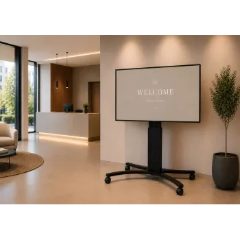 celexon Expert Adjust-4286MB mobilus ekrano stovas 42 inch-86 inch ekranams, anoduotas aliuminis, juodas (RAL 9005)