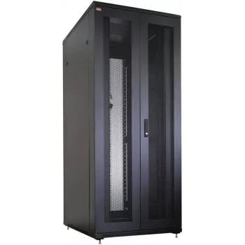 IT-BUDGET 19 inch Network Cabinet SRK - 42U - 800x800 mm - Perforated Double Doors Front & Rear - Cable Ducts - Pre-assembled - Black (99ITB19SRK4288DTSNM)