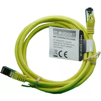 IT-BUDGET Full Copper Premium Patch Cable - Flex AWG 26 - Cat.8.1 - 2000 MHz - Halogen-Free - PoE+ - 40 Gbit - Geltona - 3 m