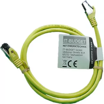 IT-BUDGET Full Copper Premium Patch Cable - Flex AWG 26 - Cat.8.1 - 2000 MHz - Halogen-Free - PoE+ - 40 Gbit - Yellow - 1,5 m