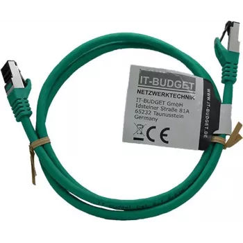 IT-BUDGET Full Copper Premium Patch Cable - Flex AWG 26 - Cat.8.1 - 2000 MHz - Halogen-Free - PoE+ - 40 Gbit - Žalia - 1,5 m