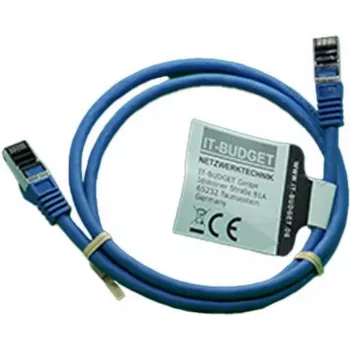 IT-BUDGET Full Copper Premium Patch Cable - Flex AWG 26 - Cat.8.1 - 2000 MHz - Halogen-Free - PoE+ - 40 Gbit - Blue - 1,5 m