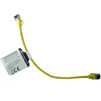 IT-BUDGET Full Copper Premium Patch Cable - Slim AWG 28 - Cat.8.1 - 2000 MHz - Halogen-Free - PoE+ - 40 GBit - Yellow - 0,15 m