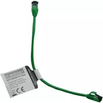 IT-BUDGET Full Copper Premium Patch Cable - Slim AWG 28 - Cat.8.1 - 2000 MHz - Halogen-Free - PoE+ - 40 GBit - Green - 0,50 m