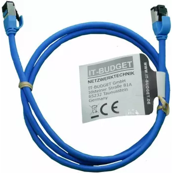 IT-BUDGET Full Copper Premium Patch Cable - Slim AWG 28 - Cat.8.1 - 2000 MHz - Halogen-Free - PoE+ - 40 GBit - Blue - 1,5 m (90ITBSLIM81PK15B)