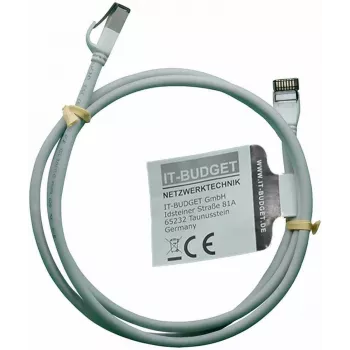 IT-BUDGET Full Copper Premium Patch Cable - Slim AWG 28 - Cat.8.1 - 2000 MHz - Halogen-Free - PoE+ - 40 Gbit - Grey - 1,5 m (90ITBSLIM81PK15G)