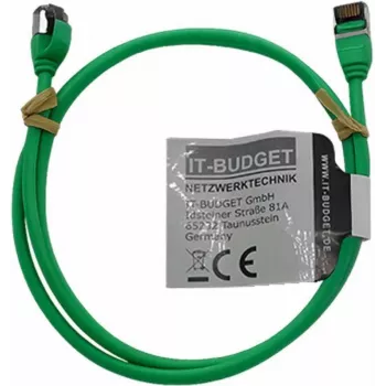 IT-BUDGET Full Copper Premium Patch Cable - Slim AWG 28 - Cat.8.1 - 2000 MHz - Halogen-Free - PoE+ - 40 Gbit - Green - 1,5 m (90ITBSLIM81PK15GR)