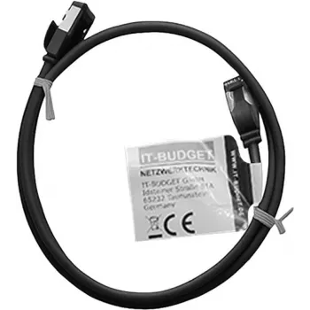 IT-BUDGET Full Copper Premium Patch Cable - Slim AWG 28 - Cat.8.1 - 2000 MHz - Halogen-Free - PoE+ - 40 Gbit - Black - 1,5 m