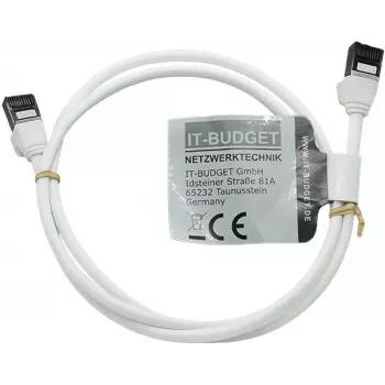 IT-BUDGET Full Copper Premium Patch Cable - Slim AWG 28 - Cat.8.1 - 2000 MHz - Halogen-Free - PoE+ - 40 Gbit - White - 1,5 m (90ITBSLIM81PK15W)