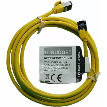 IT-BUDGET Full Copper Premium Patch Cable - Slim AWG 28 - Cat.8.1 - 2000 MHz - Halogen-Free - PoE+ - 40 Gbit - Geltona - 2 m