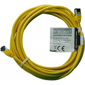 IT-BUDGET Full Copper Premium Patch Cable - Slim AWG 28 - Cat.8.1 - 2000 MHz - Halogen-Free - PoE+ - 40 Gbit - Geltona - 5 m (90ITBSLIM81PK5Y)