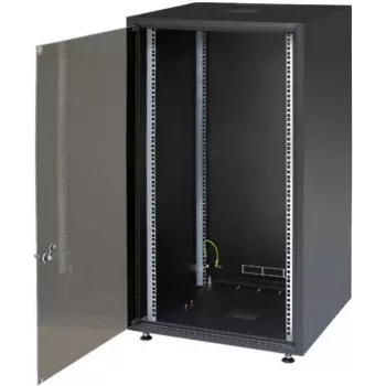 IT-BUDGET 19 colių tinklo spinta SJB - 15U - 600x600 mm - stiklinės durys - galinė panelė - juoda (W-SJB6060-15S-161)