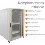 IT-BUDGET 19 inch tinklo spinta SRK - pilnas komplektas - 27U - 800x800 mm - stiklinės / vientisos metalinės durys - 4 aktyvūs ventiliatoriai - PDU - lentynos - plokščioje pakuotėje - šviesiai pilka (90ITB19SRK2788GG)