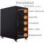 IT-BUDGET 19 colių tinklo spinta SRK - pilnas komplektas - 27 HE - PxG 800x800 mm - stiklinės/plieninės durys - 4 aktyvūs ventiliatoriai - PDU - lentynos - surinkta - juoda (99ITB19SRK2788GSM)