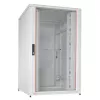 IT-BUDGET 19 inch Network Cabinet SRK Complete Set 27U 800x800mm Glass/Perforated Steel Door 4 Active Fans PDU Shelves Assembled Light Grey (99ITB19SRK2788GGM)