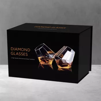 Thumbs Up Mad Monkey Diamond Whiskey Glass Set 2-Piece Transparent 300 ml