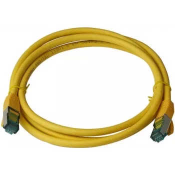 IT-BUDGET Full Copper Premium Patch Cable Cat.6A 500 MHz Halogen-Free PoE+ AWG 26/7 Yellow 0,50 m