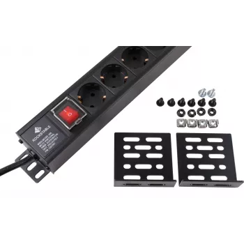 Rockstable RS19-15PDU 15 lizdų maitinimo skirstytuvas, 1U, juodas