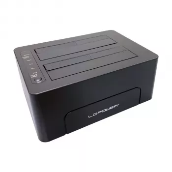 LC-Power LC-DOCK-C-V2 USB-C Docking Station su HDMI, DisplayPort, VGA, 3x USB-A, USB-C Data, USB-C PD 100W, Gigabit Ethernet, SD/microSD kortelių skaitytuvu, 3,5 mm garsu, pilka