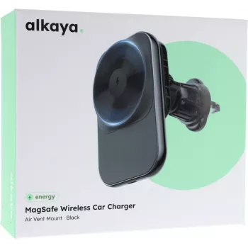 ALKAYA Breeze MagSafe belaidis automobilinis įkroviklis juodas (CR-50010)