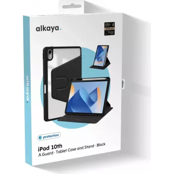 ALKAYA Lucid 360 iPad Case, skirta iPad 10th Generation (10,9 colio, 2022) – Juoda (CS-40002)