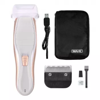Wahl SHAVE and SMOOTH 3029295 Moteriškas epiliatorius ir skutimosi aparatas, baltas/rožinis, maitinamas iš tinklo
