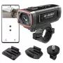 AKEEYO AKY-710S 4K motociklo vaizdo registratorius su dviem kameromis, GPS, Wi-Fi, IP67 – juodas