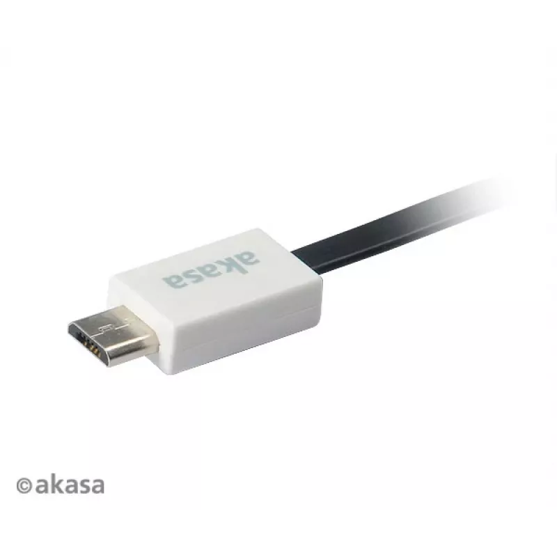 Akasa PROSLIM USB 2.0 Cable Pink Superslim Sync and Charge A - Micro B - 1m