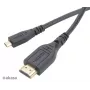 Akasa 1,5 m aukštos spartos HDMI su Ethernet laidu – HDMI A tipo (standartinis) į Micro HDMI – 4K – juoda