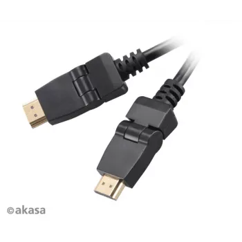 Akasa HDMI 2m laidas - greitasis su Ethernet, 4K @ 30Hz, auksuotas, juodas