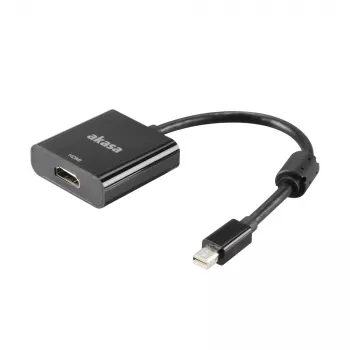 Akasa Mini DisplayPort Male to HDMI Female Video Adapter - 4K@30Hz, Black