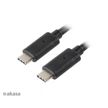 Akasa AK-CBUB26-10BK USB-C į USB-C laidas 1m - USB 3.2 Gen 2 - 10Gbps - 100W PD - Juoda