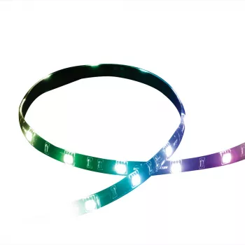 Akasa Vegas MB AK-LD05-50RB RGB LED juostelė kompiuterio korpuso apšvietimui, 50 cm, magnetinė, 15 LED, 5050 SMD, 12 V, 4 kontaktų RGB jungtis, Aura Sync, Mystic Light, RGB Fusion, Polychrome Sync