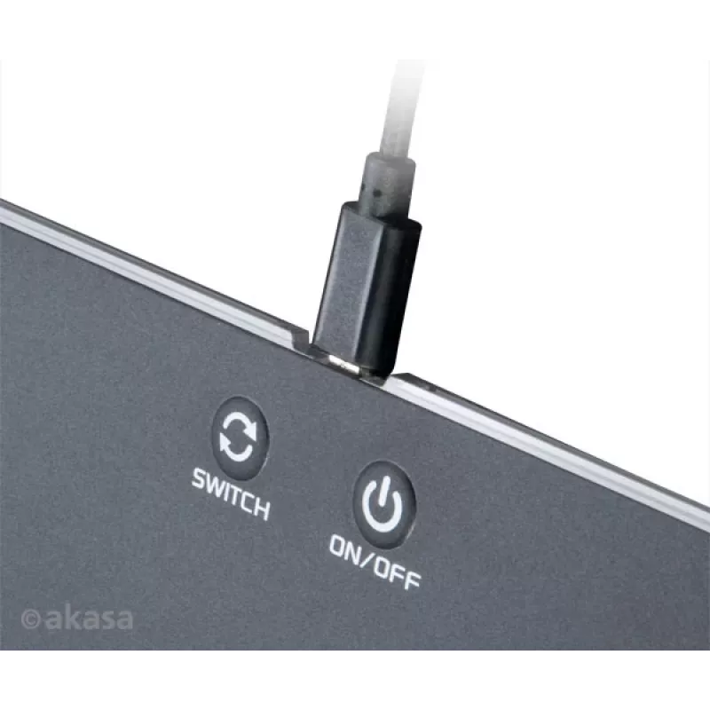 Akasa Vegas X9 – juoda – monochromatinė balta – USB