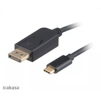 Akasa AK-CBCA11-18BK USB-C į DisplayPort laidas 1,8 m - 4K@60Hz - Juoda