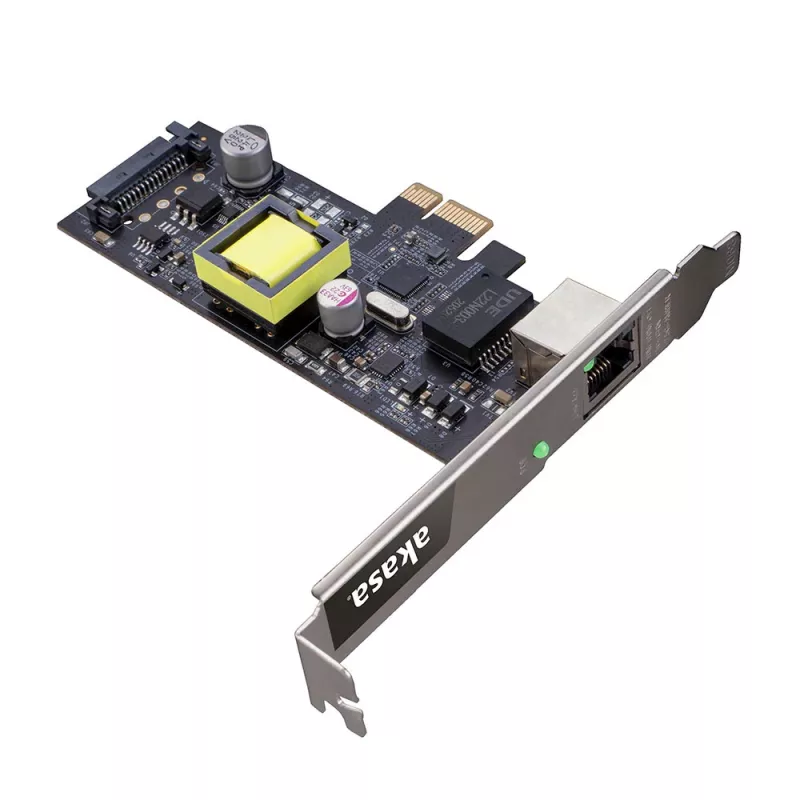 Akasa 2.5G PCIe tinklo plokštė su PoE iki 25,5W
