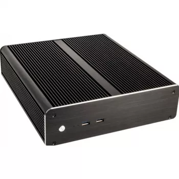Akasa Euler M A-ITX19-M1BV2 Mini-ITX HTPC korpusas – be ventiliatoriaus, aliuminis, juodas