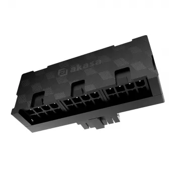 Akasa G-Nexus P24 90° 12VHPWR adapteris 12+4 pinų (vyriškas) į 3×8 pinų (moteriškas), 600 W, juodas