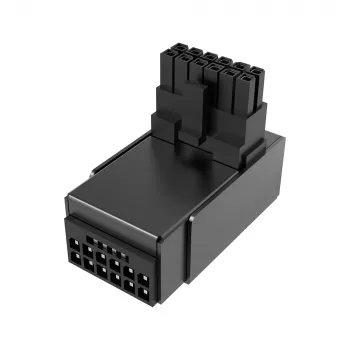 Akasa G-Nexus P16 Plus 90° 12V-2x6 Metal Shell GPU Power Adapter - juoda