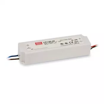 SYNERGY21 MEAN WELL LPV-60-24 60W 24V 2.5A IP67 nuolatinės įtampos LED tvarkyklė