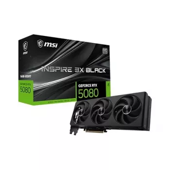 MSI GeForce RTX 5080 16G INSPIRE 3X OC vaizdo plokštė, 16GB GDDR7, juoda