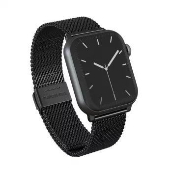 BURGA Metal Mesh Elegance Watch Strap, skirtas Apple Watch 42/44 mm (juodas)