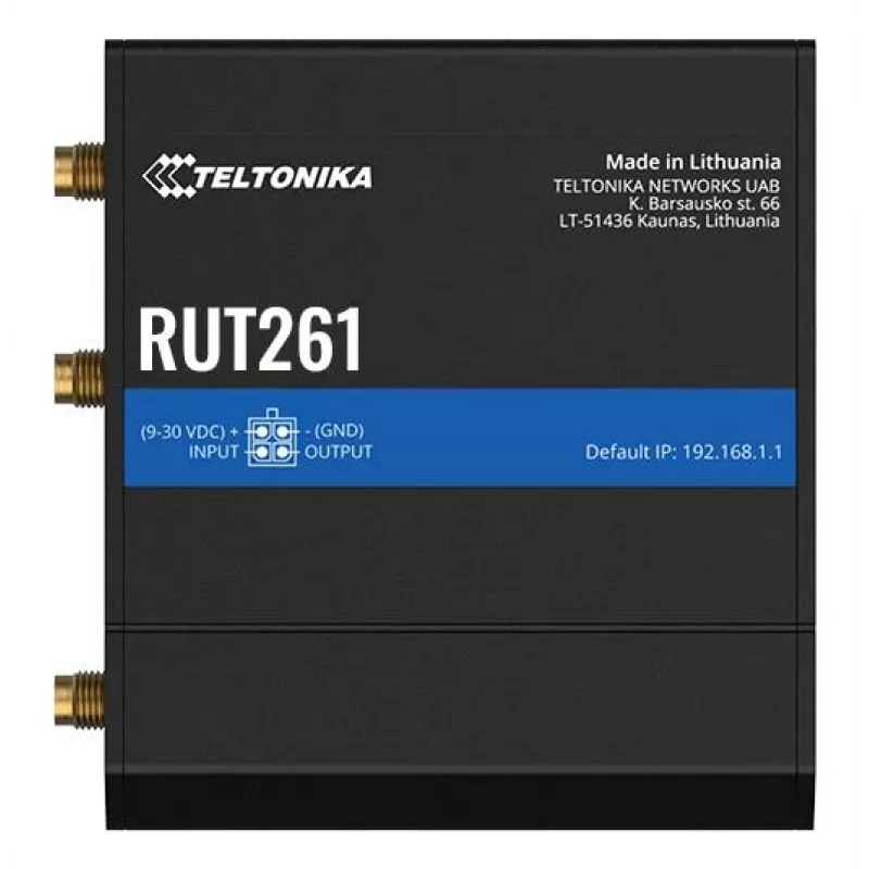 Teltonika pramoninis maršrutizatorius RUT261 – 4G LTE Cat 6, Wi-Fi 4, Dual SIM, EU maitinimo blokas