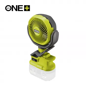 RYOBI ONE+ 18V belaidis spaustuvinis ventiliatorius (tik įrankis) - 280 CFM, 360° sukimasis