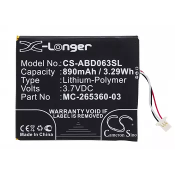Cameron Sino Battery for Amazon Kindle 7th/8th Gen (MC-265360-03, 58-000083, 58-000151) - 1500mAh