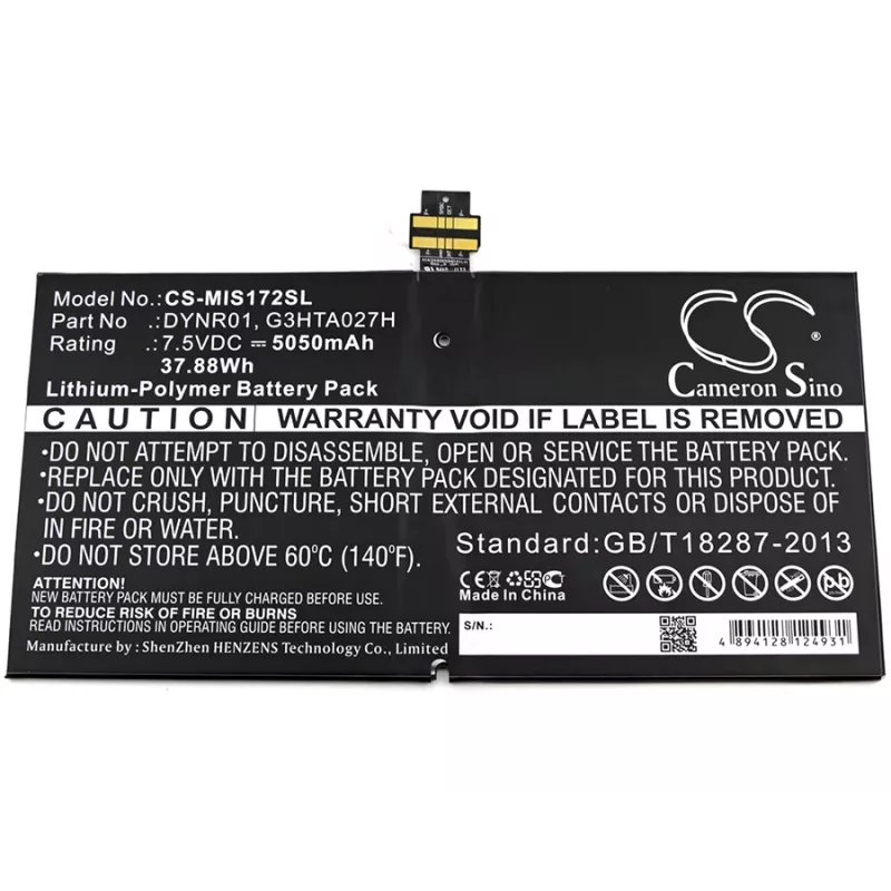 CAMERON SINO baterija, tipo DYNR01 G3HTA027H, skirta Microsoft Surface Pro 4 1724 / CS-MIS172SL