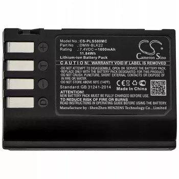 Cameron Sino atsarginė baterija, skirta Panasonic DMW-BLK22 / DMW-BLK22GK, 2200mAh, 7,2V, Li-Ion