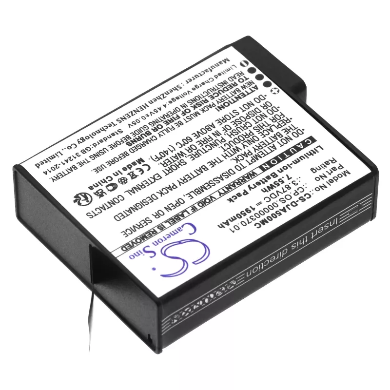 Cameron Sino Baterija BCX204-1950-3.87,ir DJI Osmo Action 5 Pro / CS-DJA500MC