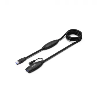 UNITEK Y-3003C USB 3.1 aktyvus prailginimo kabelis 15 m su signalo stiprintuvu, juodas